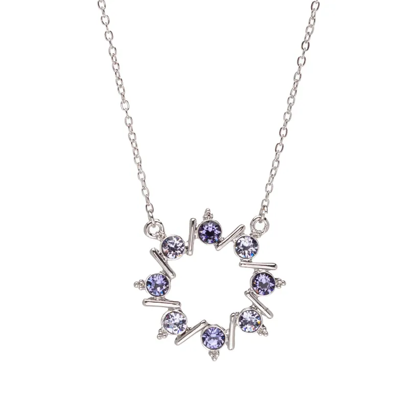 Tanzanite Lavender Swarovski Crystal Necklace – Dainty Crystal Wreath Pendant Necklace sold by Zulily