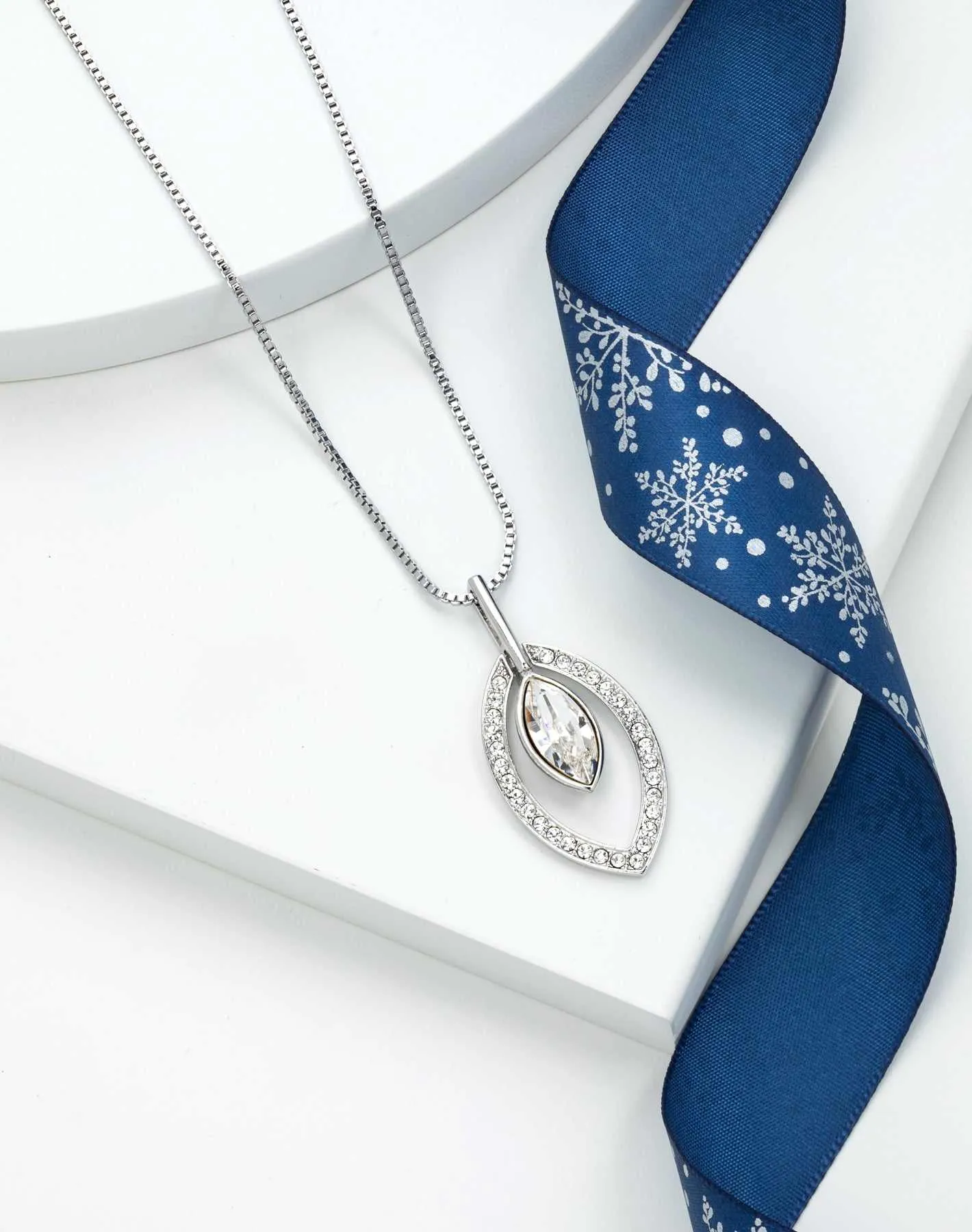Rhodium Marquis Pave Swarovski Crystal Pendant Necklace sold by Zulily product image thumbnail 3