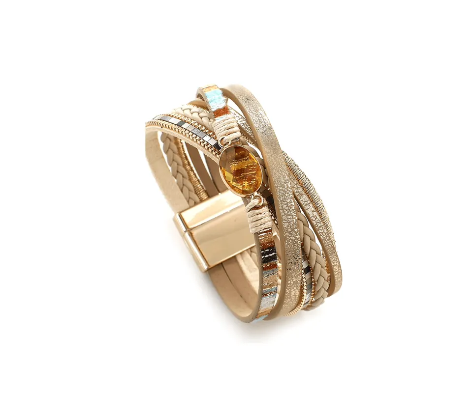 Goldtone Metallic Multi-strand Layered Bracelet sold by Zulily