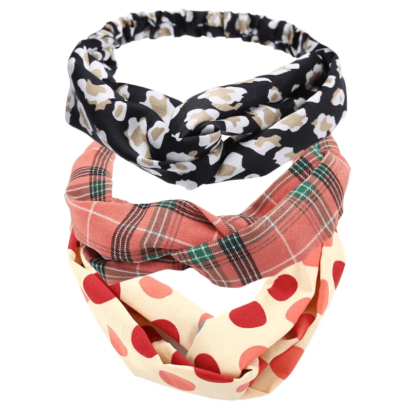 Black, Beige & White Leopard Print Satine Twisted Headband- Don't AsK - set of 3 sold by Zulily