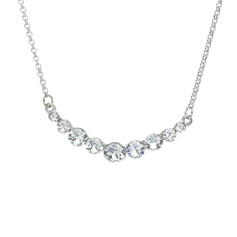 Clear Circular Swarovski Crystal Curved Necklace sold by Zulily