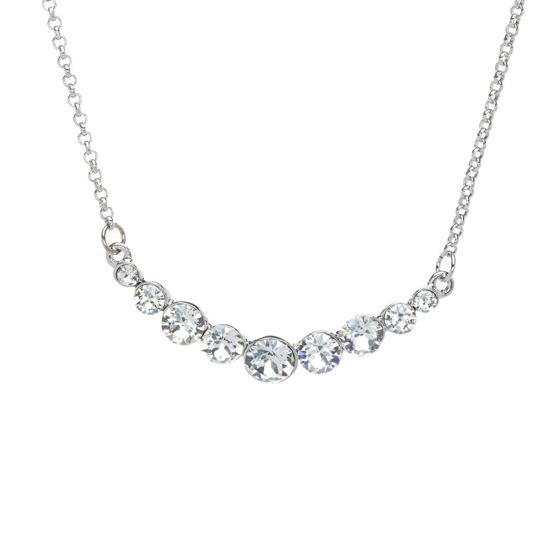 Clear Circular Swarovski Crystal Curved Necklace sold by Zulily product image thumbnail 3