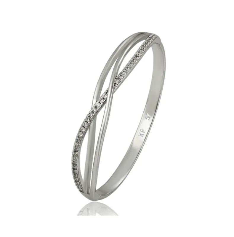 Clear Swarovski Crystal Crossover Bangle Bracelet sold by Zulily
