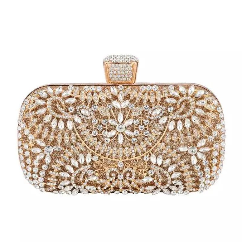 Crystal & Gold Damask Floral Clutch sold by Zulily