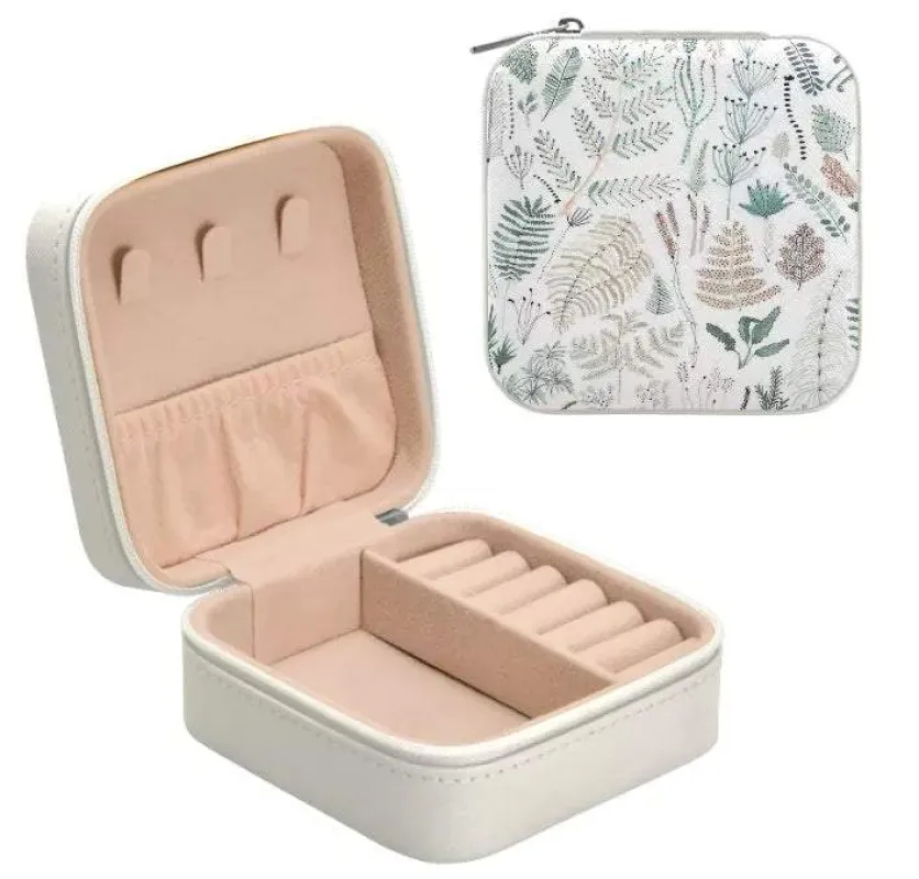 Compact Travel Size Jewelry Storage Box With Fern And Leaf Pattern sold by Zulily