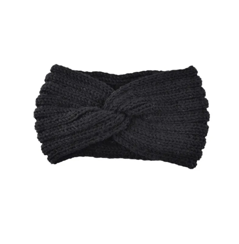 Black Knit Twisted Headband sold by Zulily