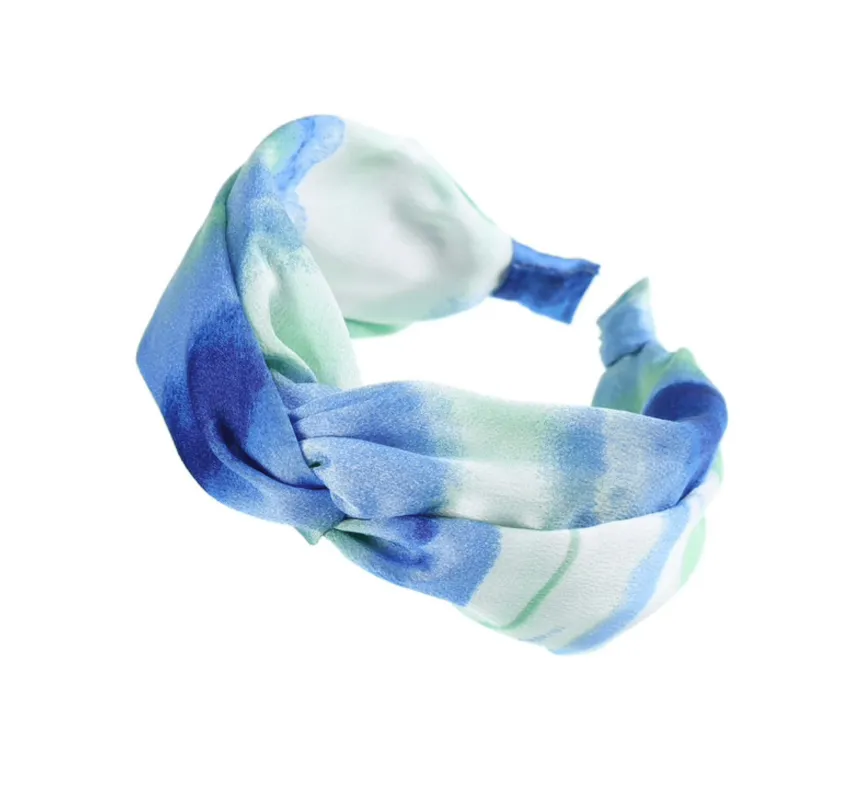 Blue Green Mix Tie-dye Headband sold by Zulily