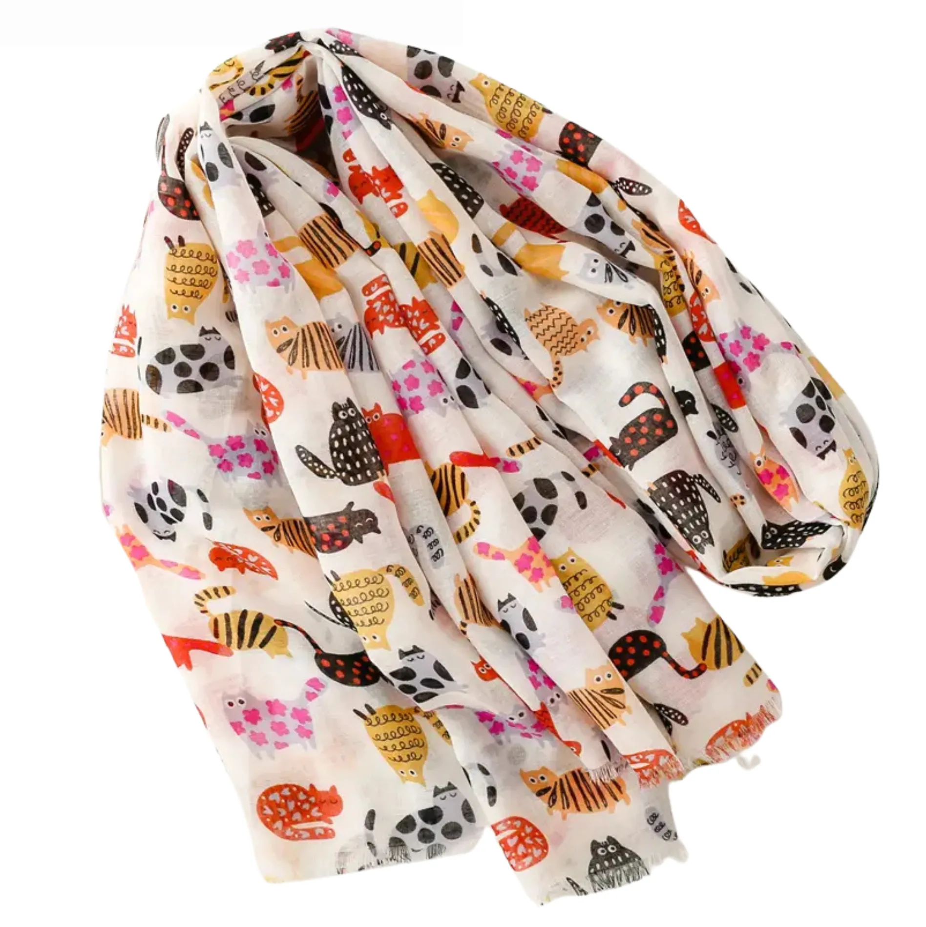 Playful Cat Print Scarf sold by Zulily product image thumbnail 3