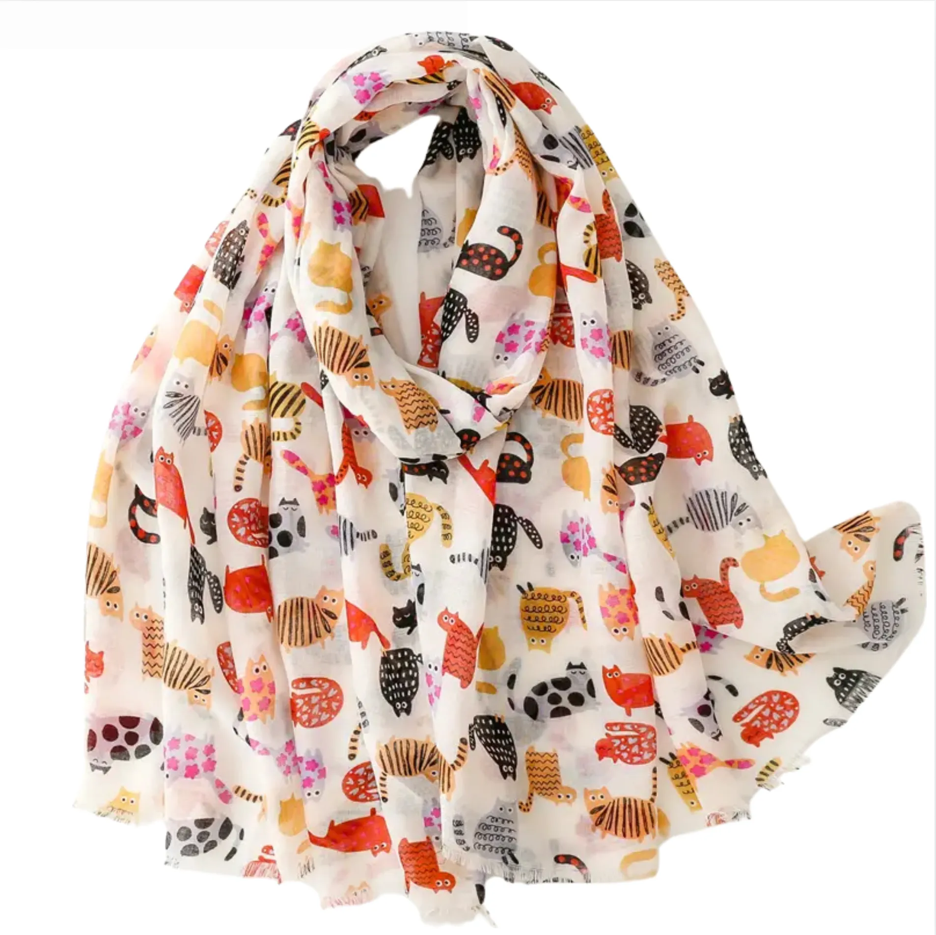 Playful Cat Print Scarf sold by Zulily