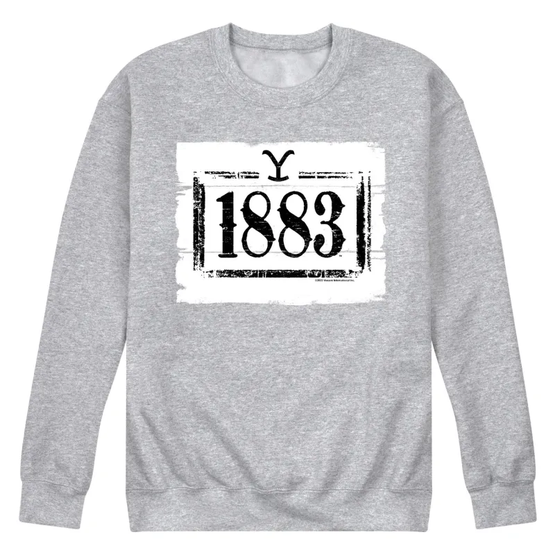 1883 - 1883 Wood Sign - Men's Long Sleeve Crew Fleece Sweatshirt sold by Zulily