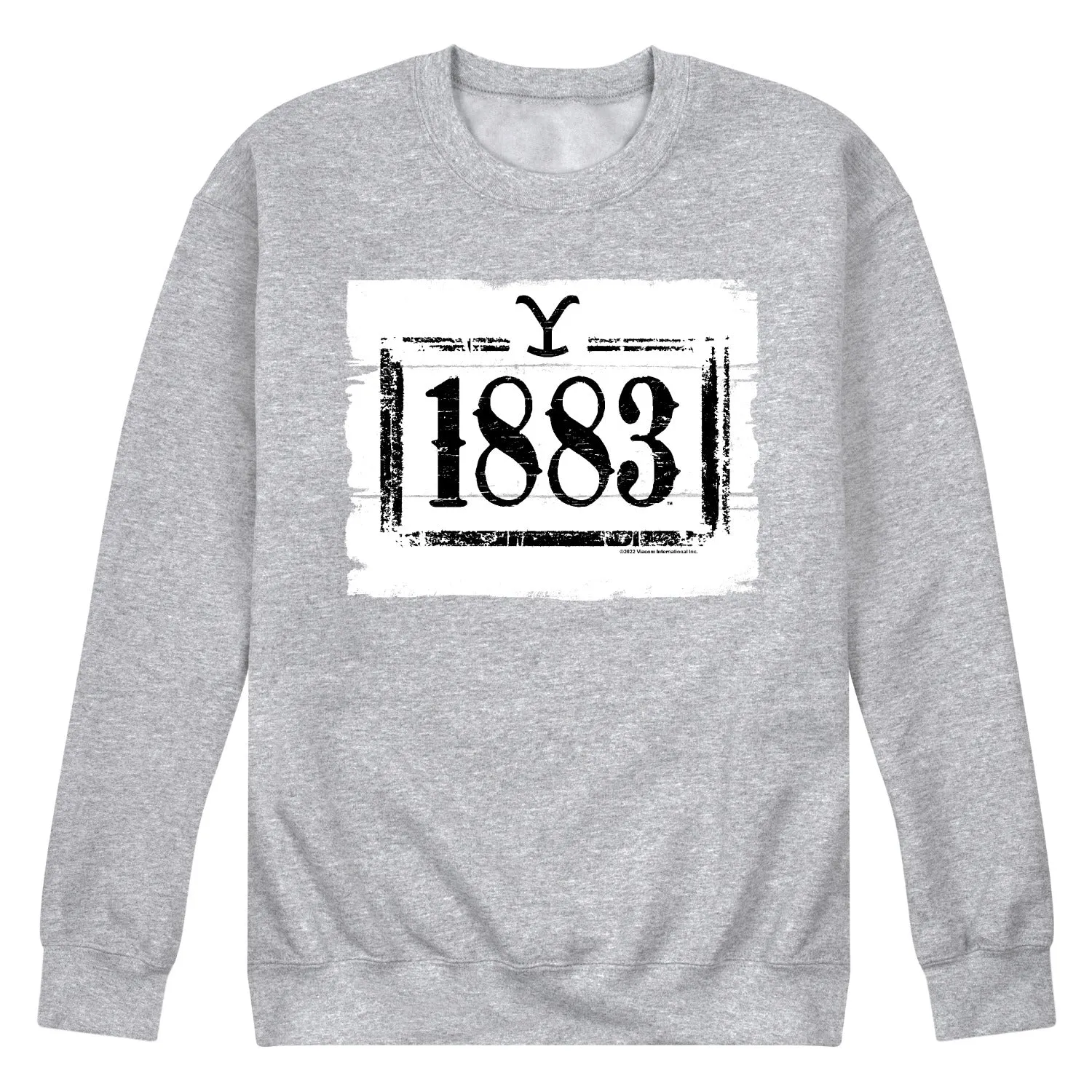 1883 - 1883 Wood Sign - Men's Long Sleeve Crew Fleece Sweatshirt sold by Zulily
