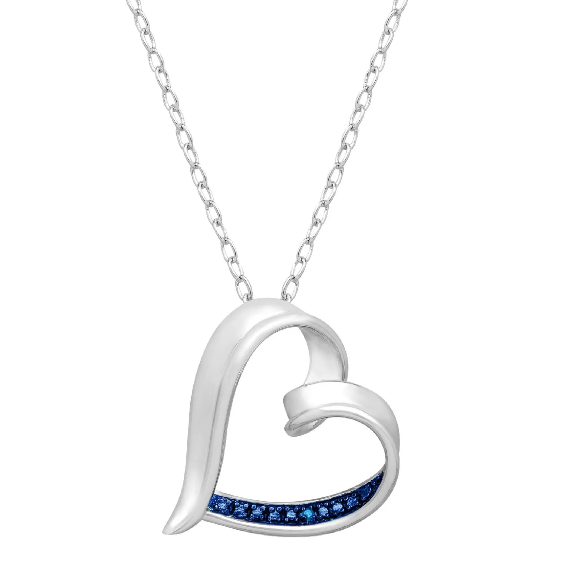 V3 Jewelry Genuine Blue Diamond Heart Pendant Sterling Silver sold by Zulily