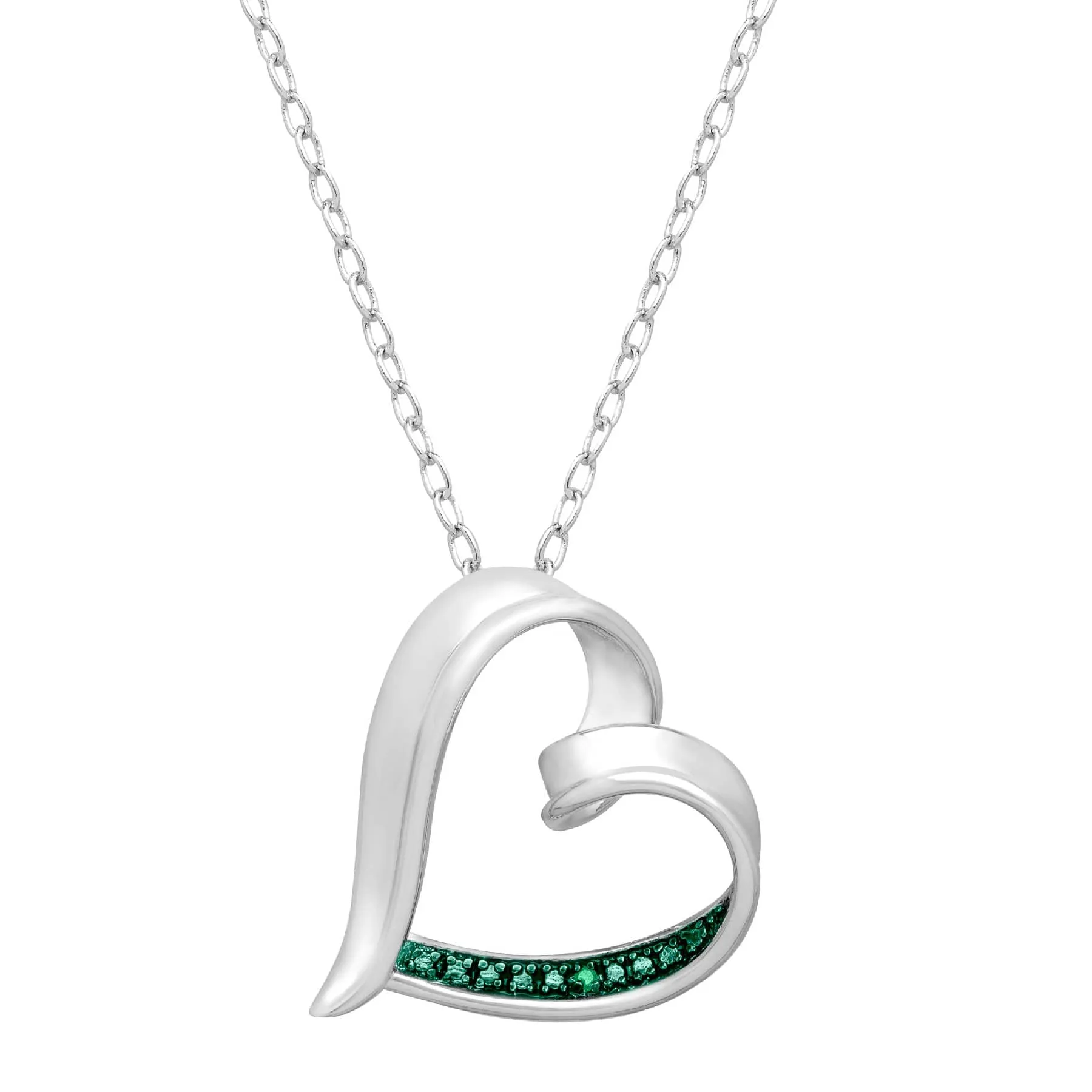 V3 Jewelry Real Green Diamond Sterling Silver Heart Pendant sold by Zulily