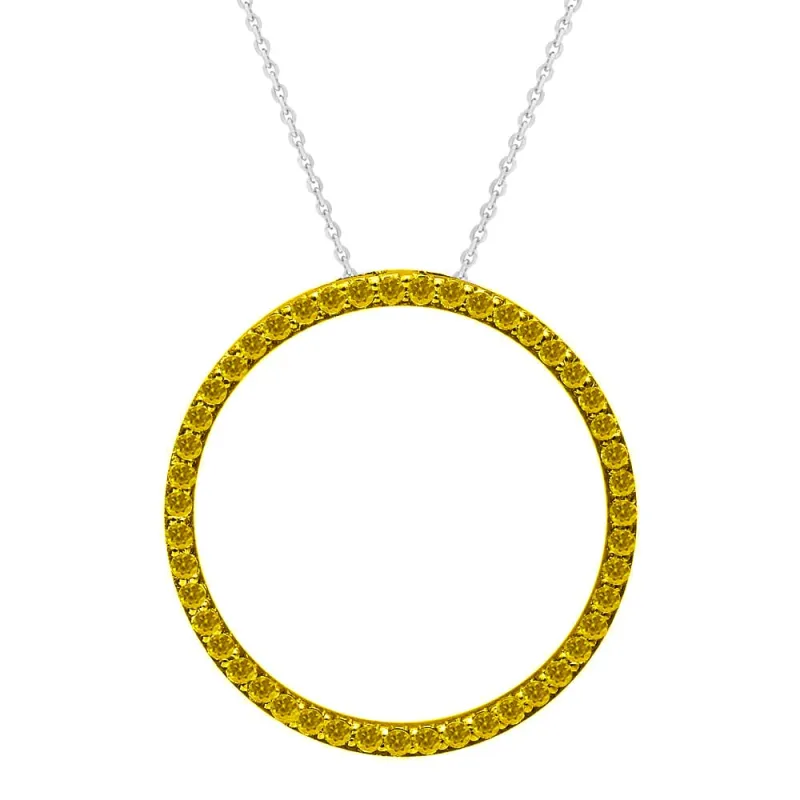 V3 Jewelry Sterling Silver Real Yellow Diamond Circle Pendant sold by Zulily
