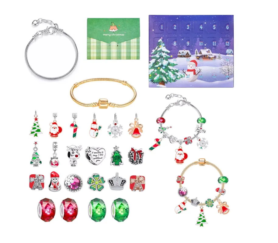 Don't AsK - Celebrate the Magic of Christmas with This Festive Silver & Gold Bracelet and Charm Set sold by Zulily