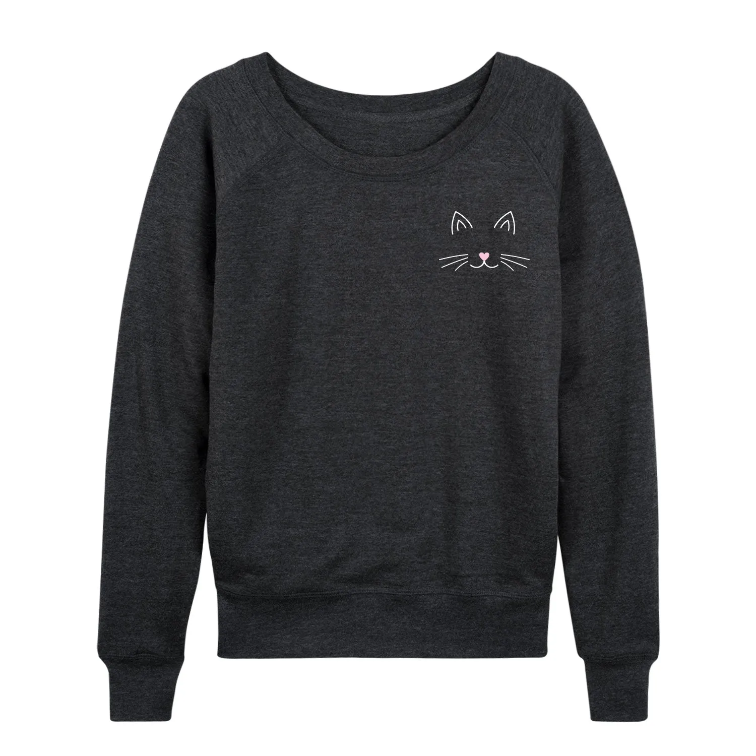 Instant Message - Cat Face - Women's French Terry Long Sleeve Pullover sold by Zulily