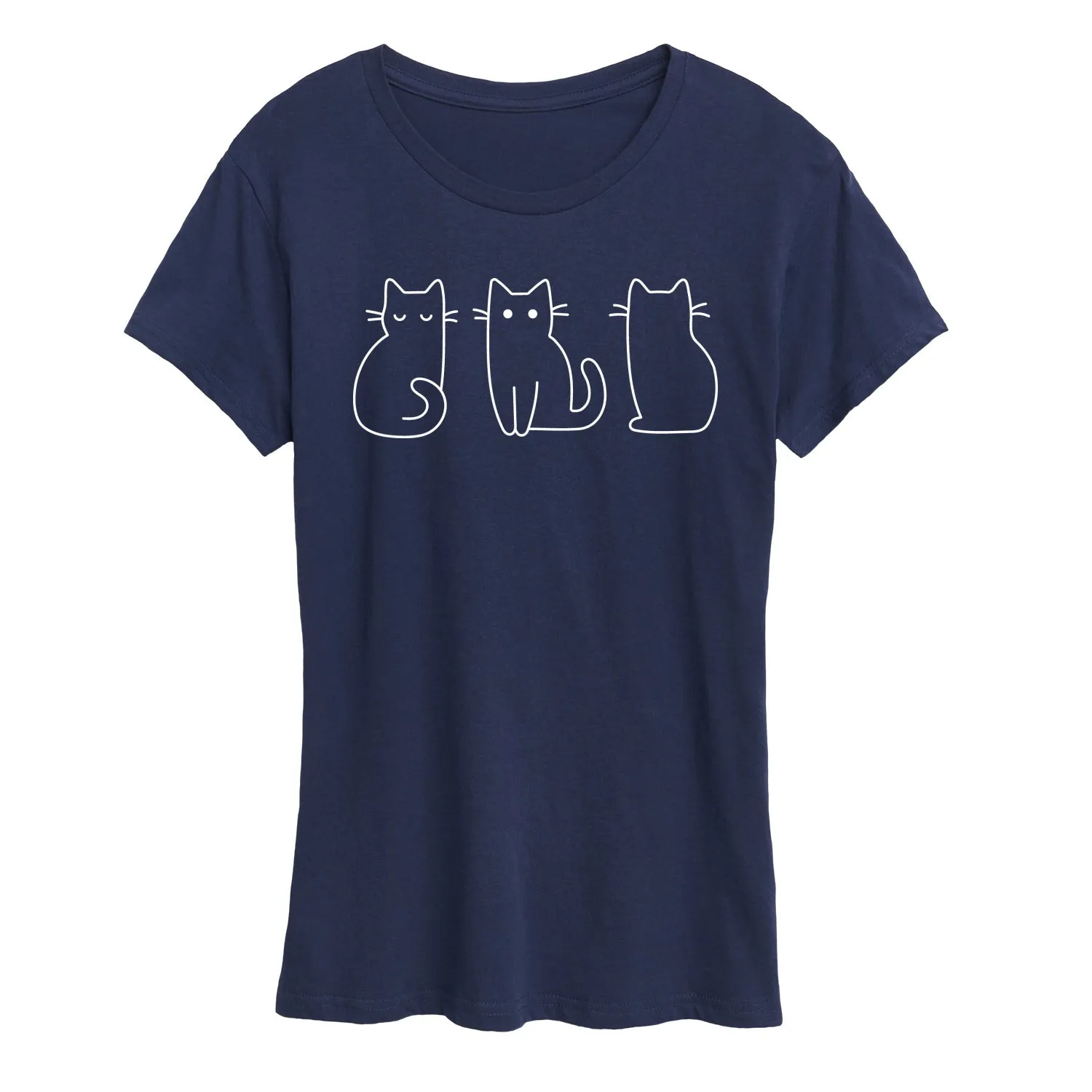 Instant Message - Cat Outlines - Women's Short Sleeve Graphic T-shirt sold by Zulily
