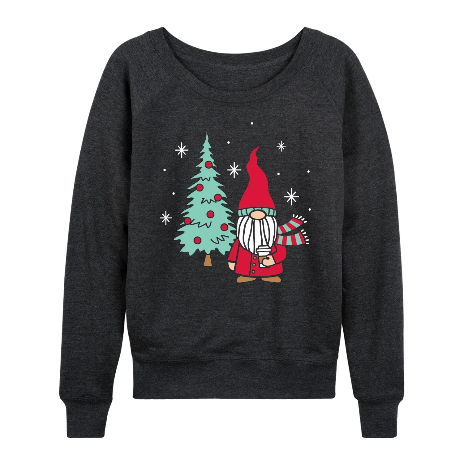 Instant Message - Christmas Gnome Tree - Women's French Terry Long Sleeve Pullover sold by Zulily