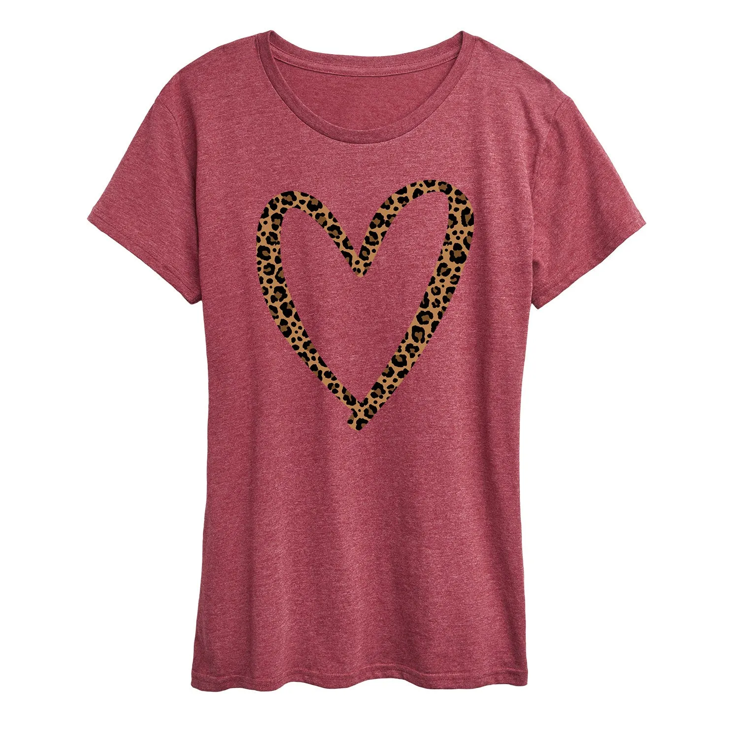 Instant Message - Leopard Print Heart Outline - Women's Short Sleeve Graphic T-Shirt sold by Zulily product image thumbnail 3