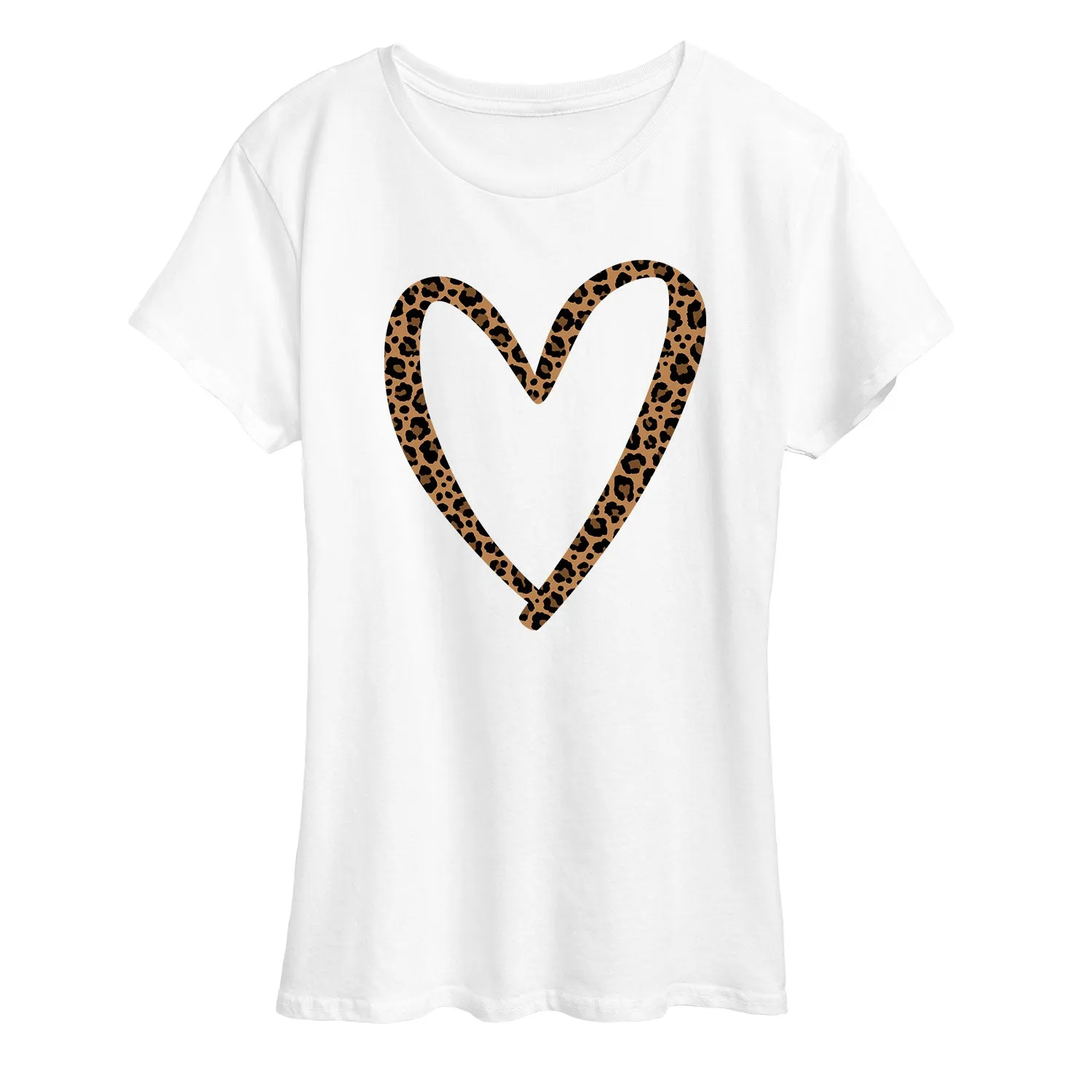 Instant Message - Leopard Print Heart Outline - Women's Short Sleeve Graphic T-Shirt sold by Zulily product image thumbnail 5