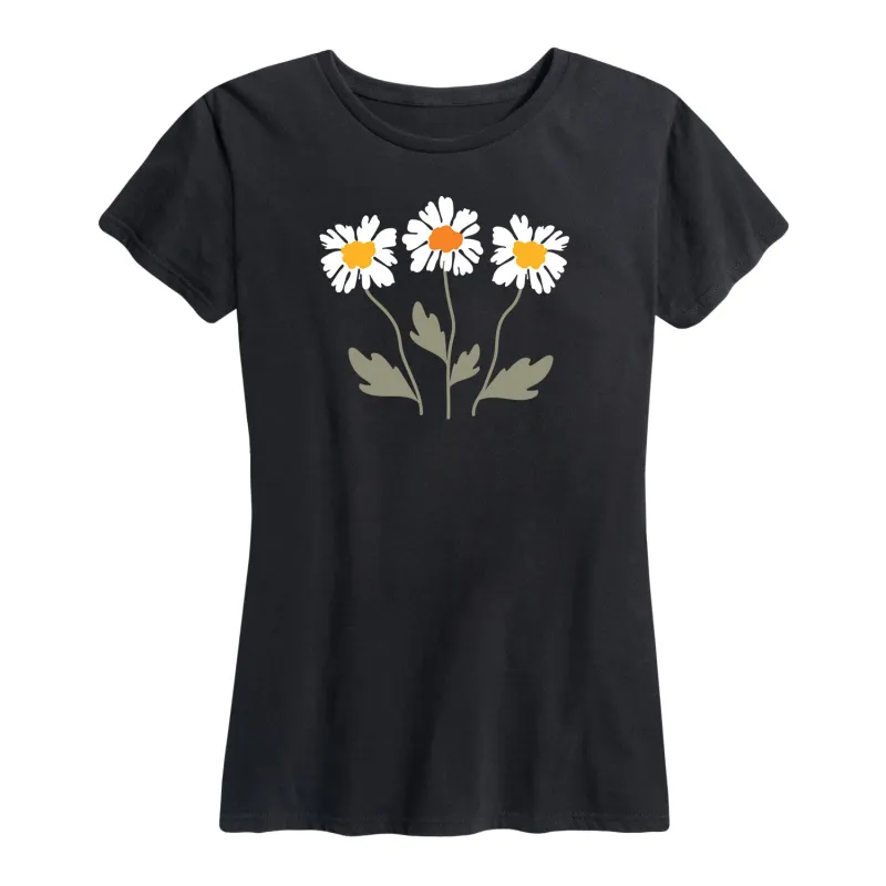 Instant Message - Retro Daisies - Women's Short Sleeve Graphic T-Shirt sold by Zulily