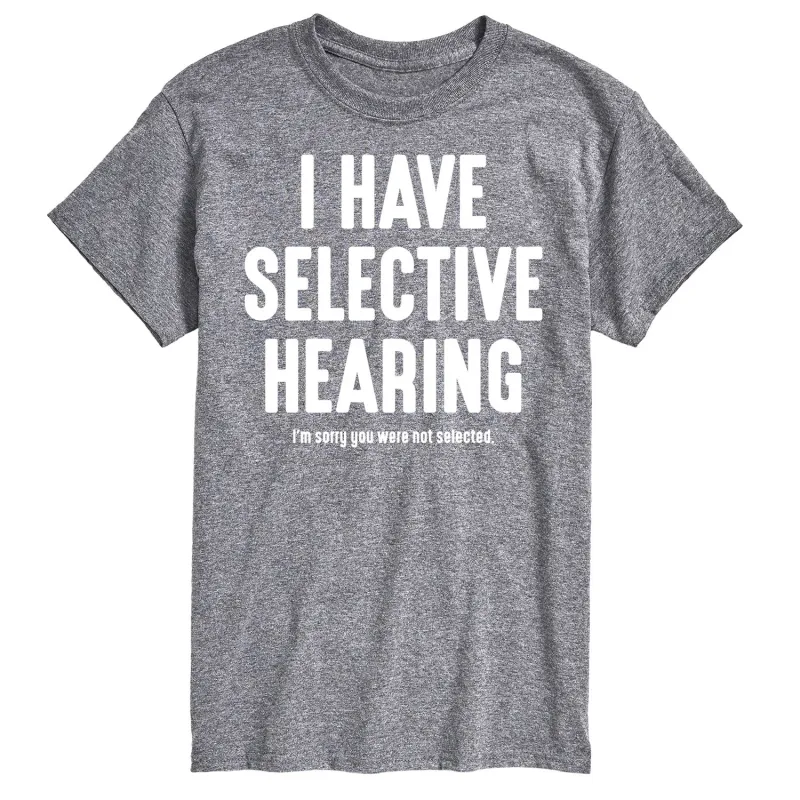 Instant Message - Selective Hearing - Men's Short Sleeve Graphic T-Shirt sold by Zulily