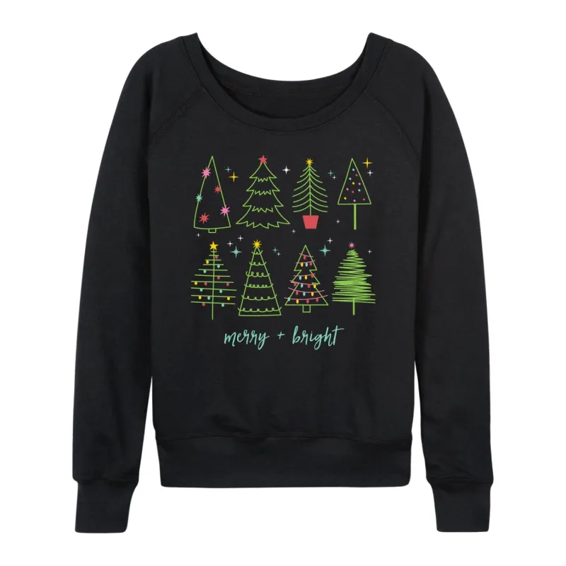 Instant Message - Christmas Trees - Women's French Terry Long Sleeve Pullover sold by Zulily
