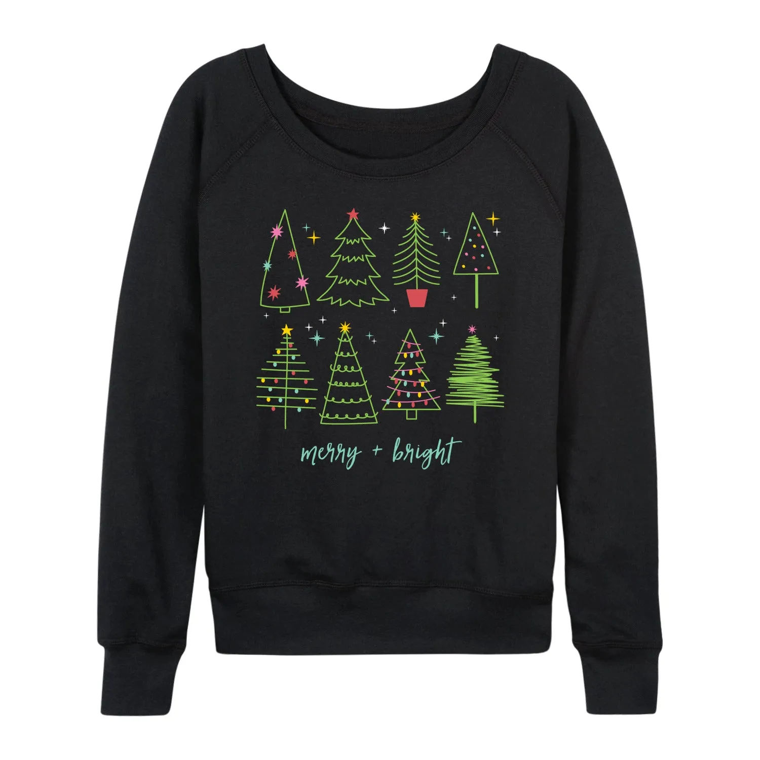 Instant Message - Christmas Trees - Women's French Terry Long Sleeve Pullover sold by Zulily