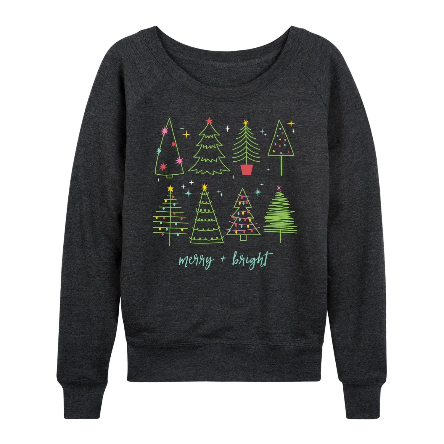 Instant Message - Christmas Trees - Women's French Terry Long Sleeve Pullover sold by Zulily product image thumbnail 2