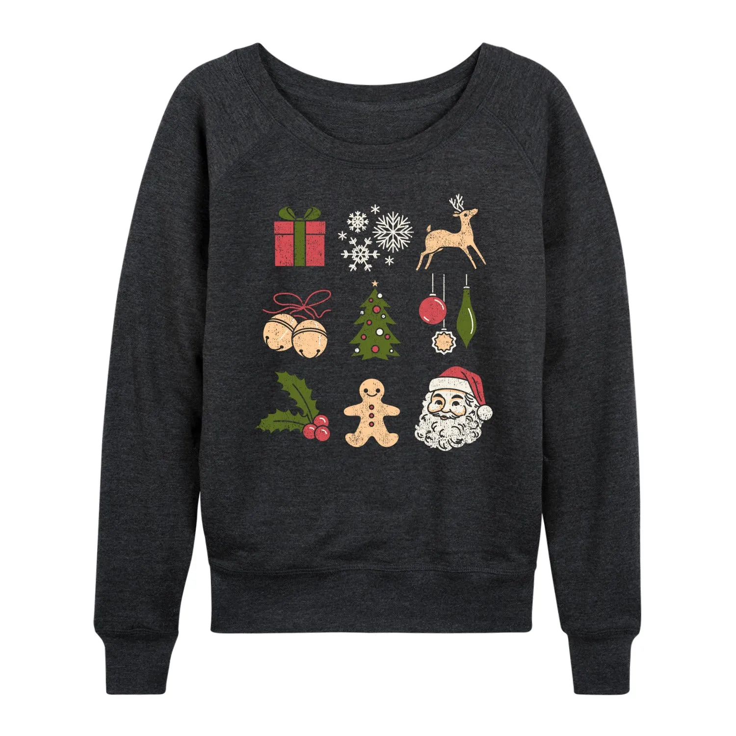 Instant Message - Christmas Icon Grid - Women's French Terry Long Sleeve Pullover sold by Zulily product image thumbnail 3