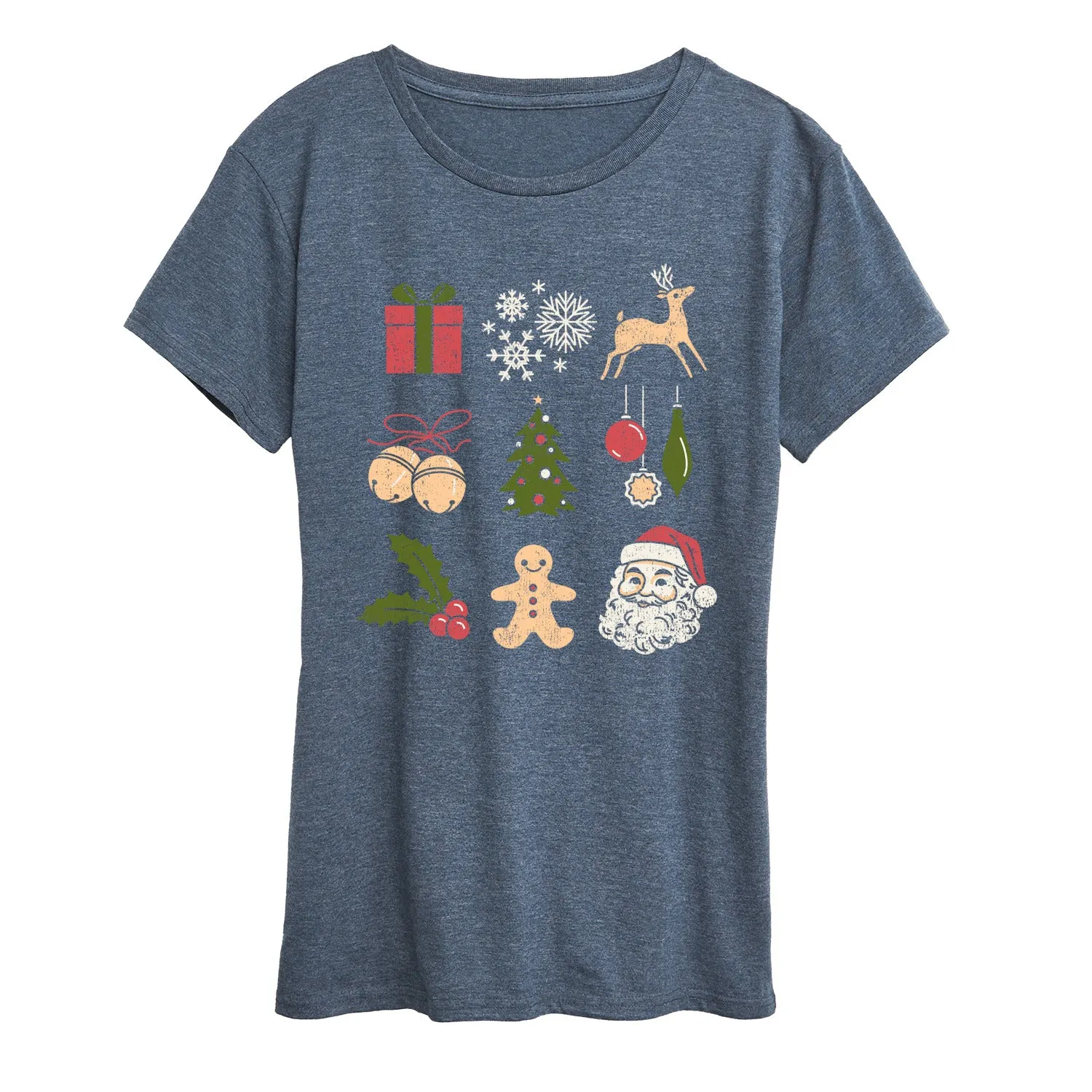 Instant Message - Christmas Icon Grid - Women's Short Sleeve Graphic T-shirt sold by Zulily product image thumbnail 3