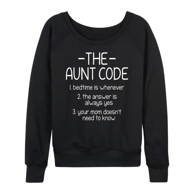 Instant Message - The Aunt Code - Women's Lightweight French Terry Long Sleeve Shirt sold by Zulily