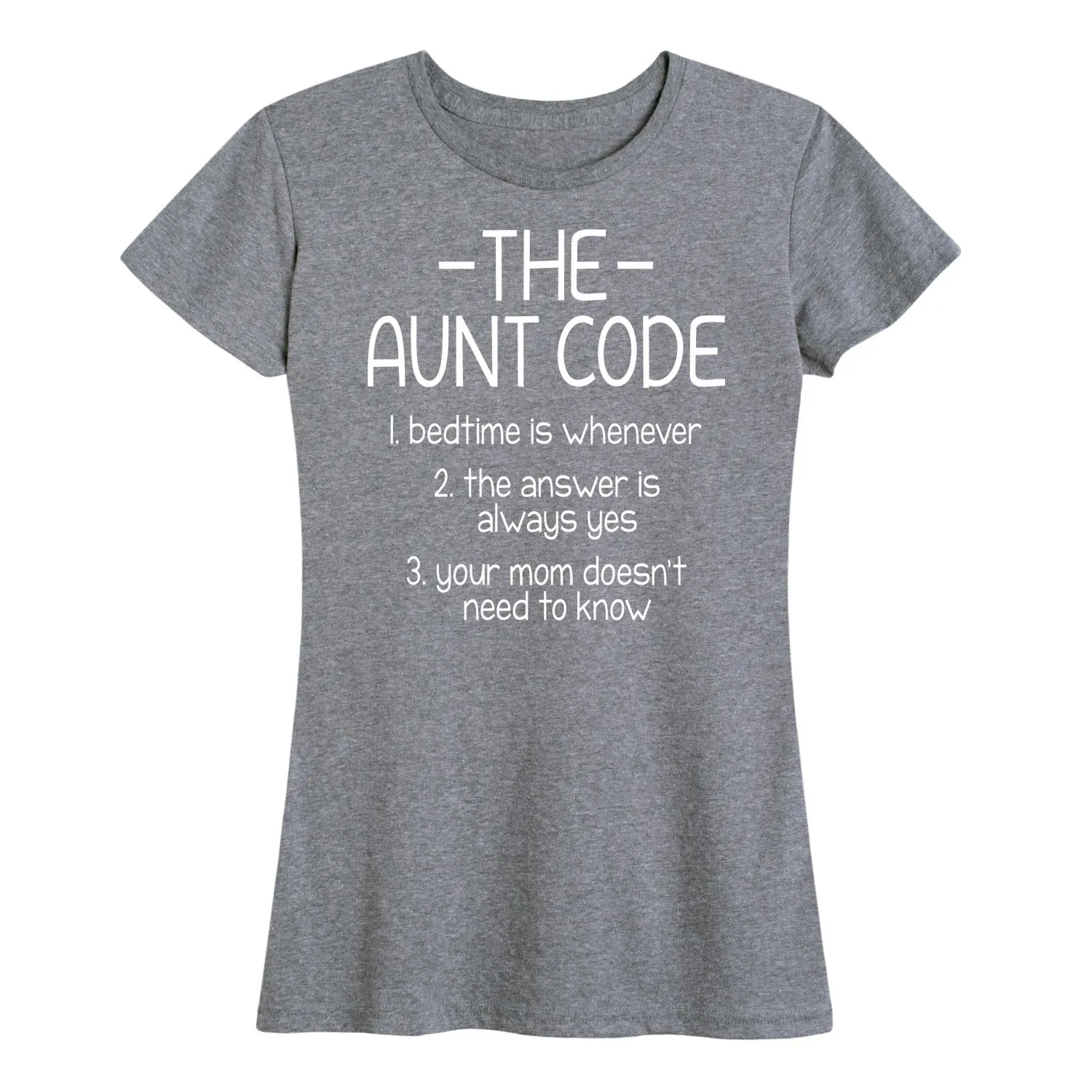 Instant Message - The Aunt Code - Women's Short Sleeve Graphic T-Shirt sold by Zulily product image thumbnail 3