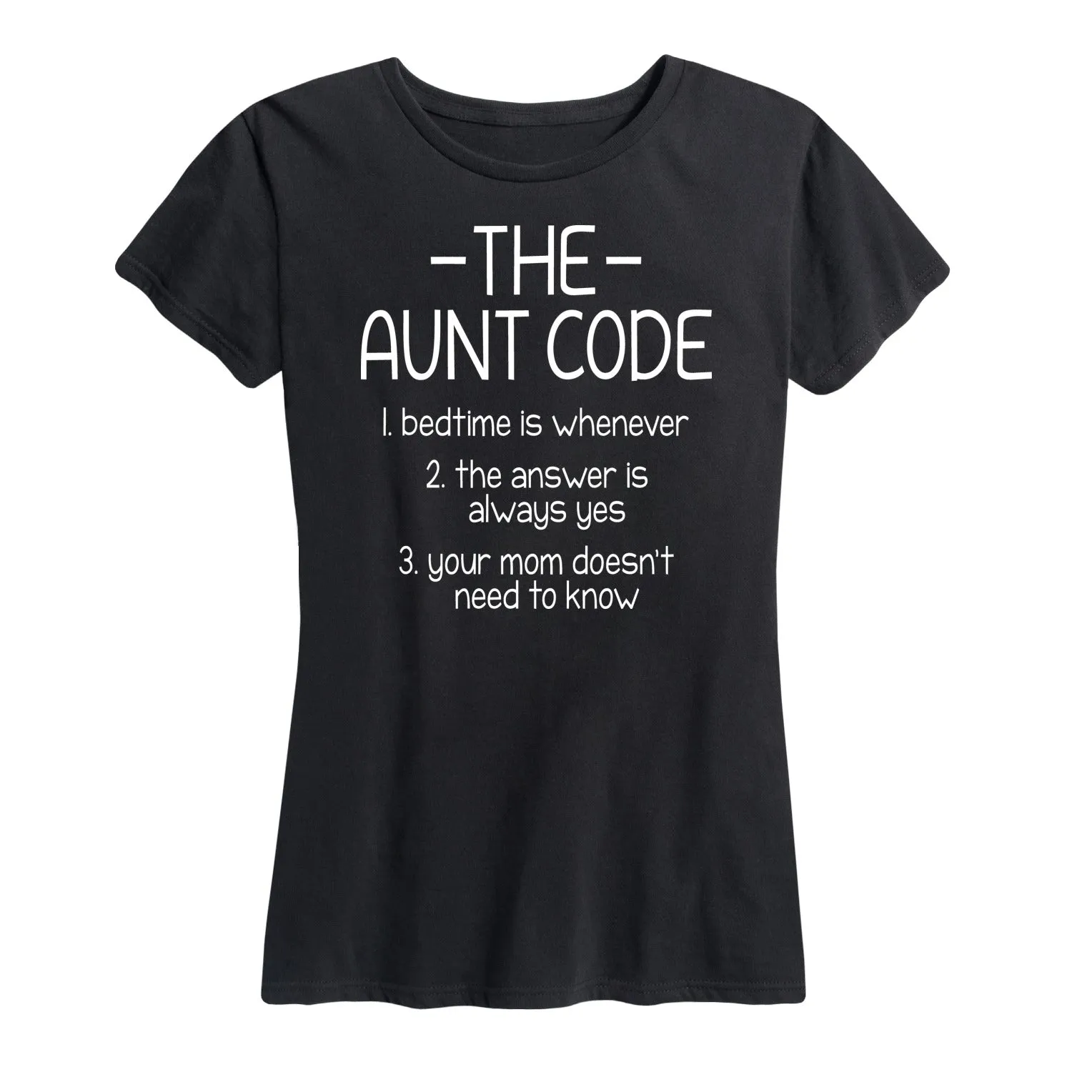 Instant Message - The Aunt Code - Women's Short Sleeve Graphic T-Shirt sold by Zulily product image thumbnail 4