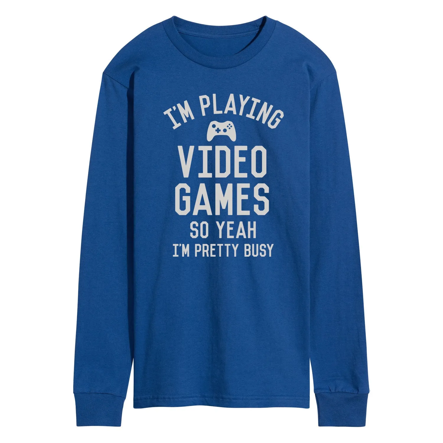 Instant Message - Im Playing Video Games Yeah Busy - Men's Long Sleeve T-Shirt sold by Zulily