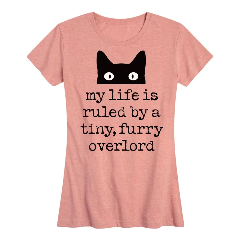 Instant Message - Life Ruled By Tiny Overlord Cat - Women's Short Sleeve Graphic T-Shirt sold by Zulily