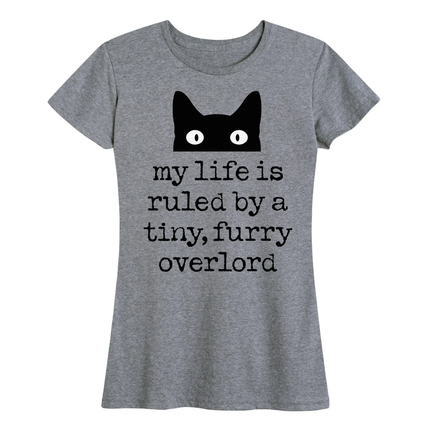 Instant Message - Life Ruled By Tiny Overlord Cat - Women's Short Sleeve Graphic T-Shirt sold by Zulily product image thumbnail 2
