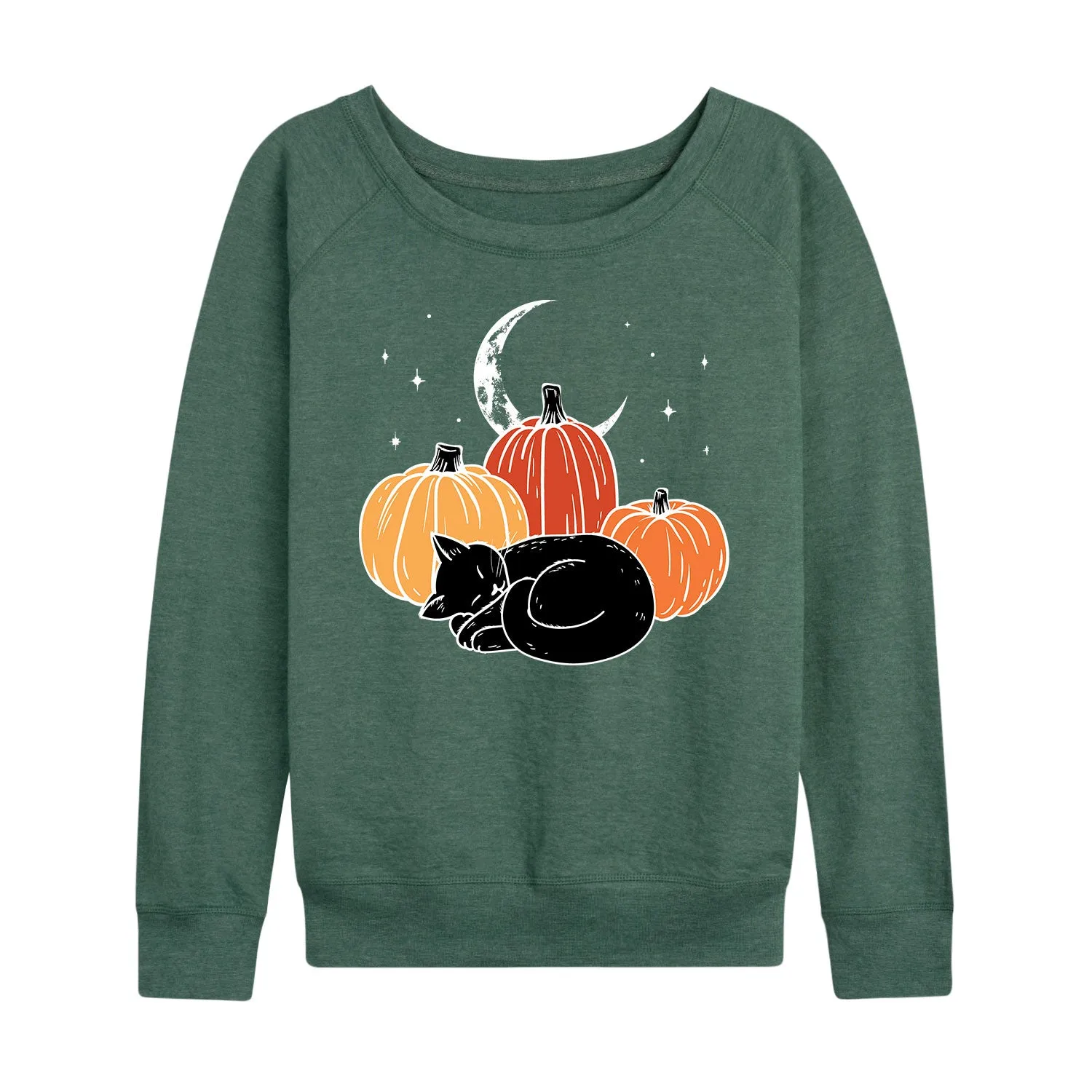 Instant Message - Black Cat Pumpkin Nap - Women's French Terry Long Sleeve Shirt sold by Zulily product image thumbnail 3