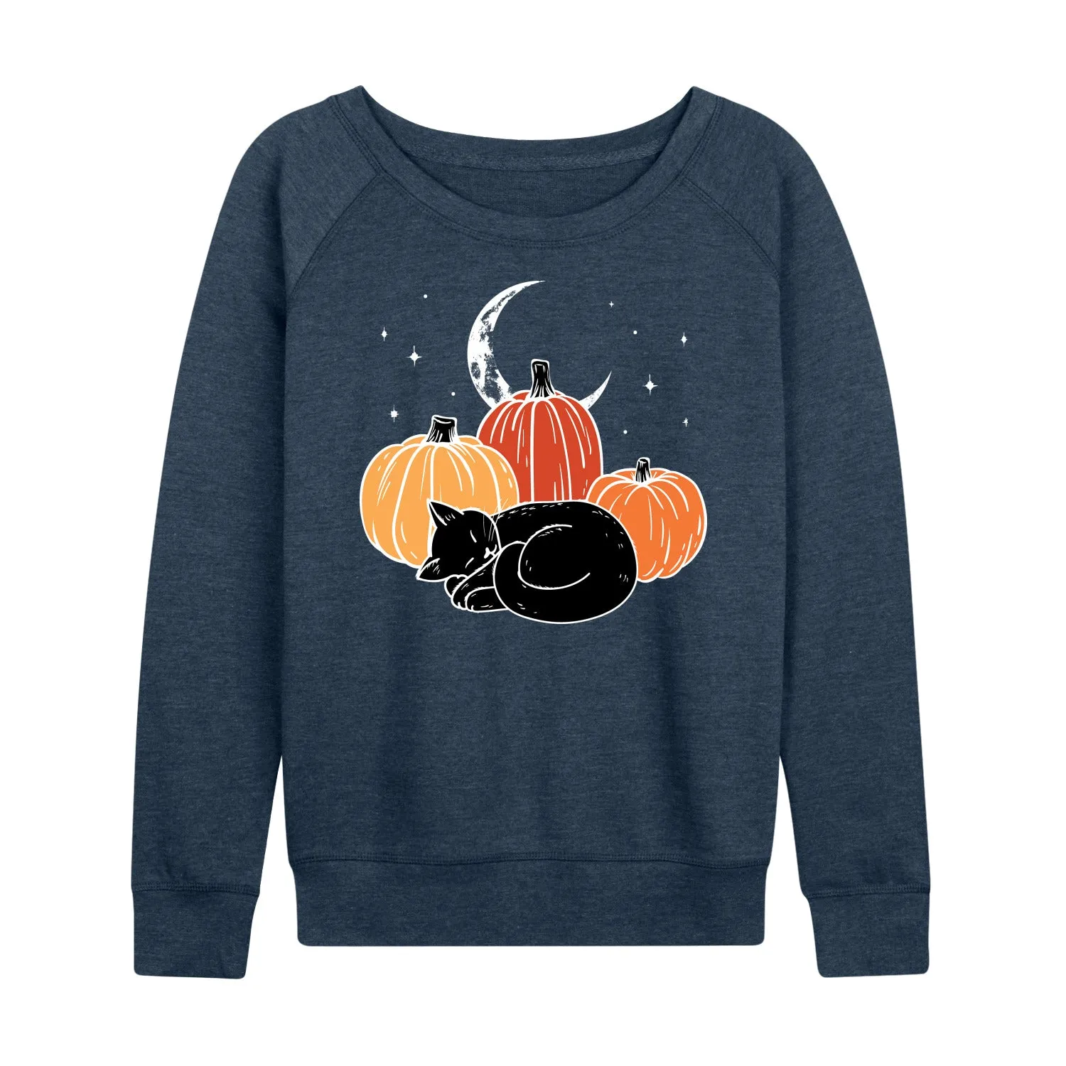 Instant Message - Black Cat Pumpkin Nap - Women's French Terry Long Sleeve Shirt sold by Zulily product image thumbnail 2