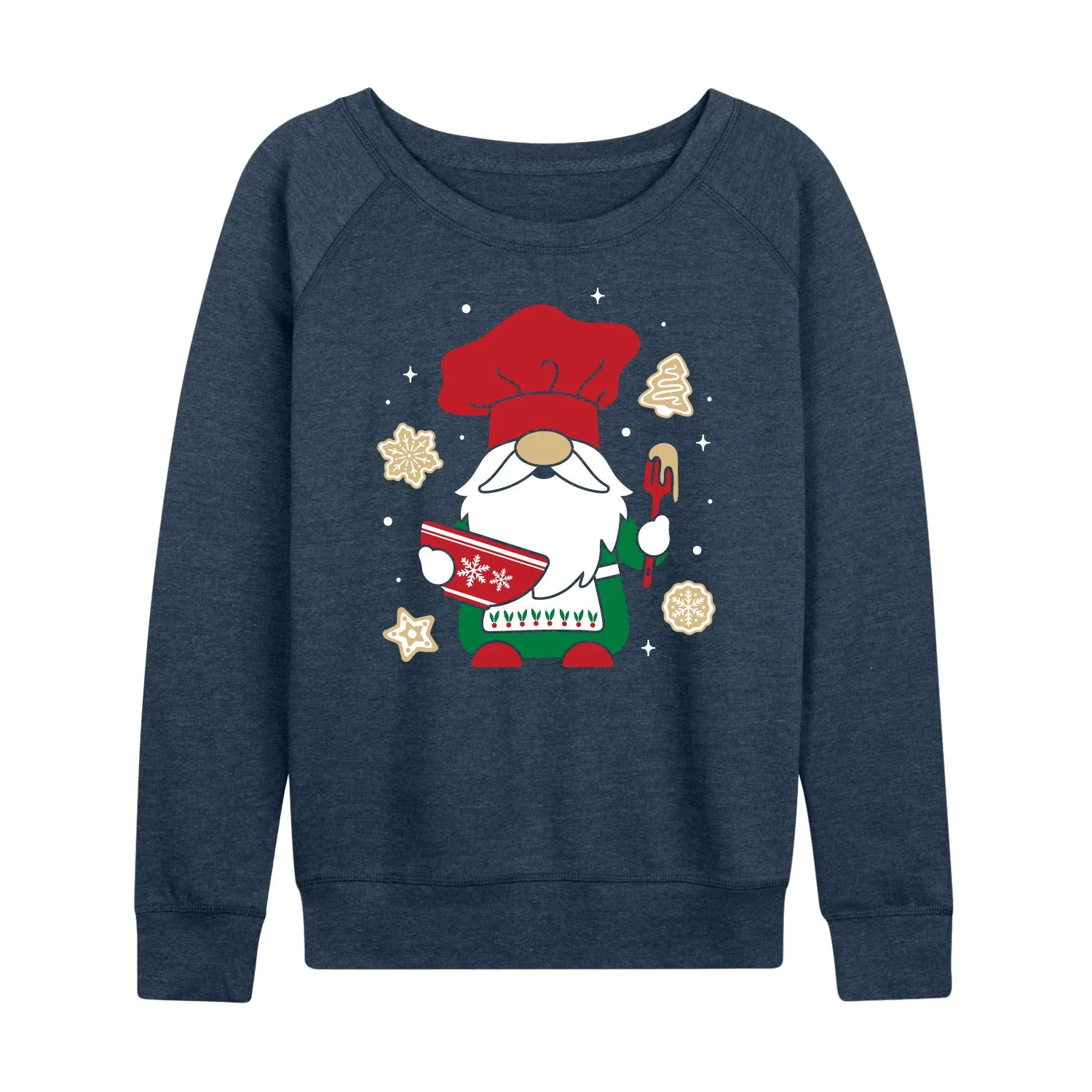 Instant Message - Christmas Baking Gnome - Women's Lightweight French Terry Long Sleeve Shirt sold by Zulily product image thumbnail 2