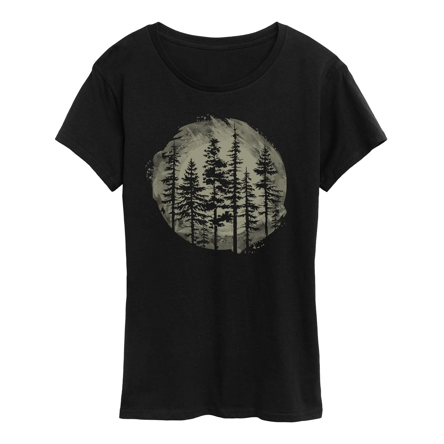 Instant Message - Watercolor Pine Trees - Women's Short Sleeve Graphic T-Shirt sold by Zulily