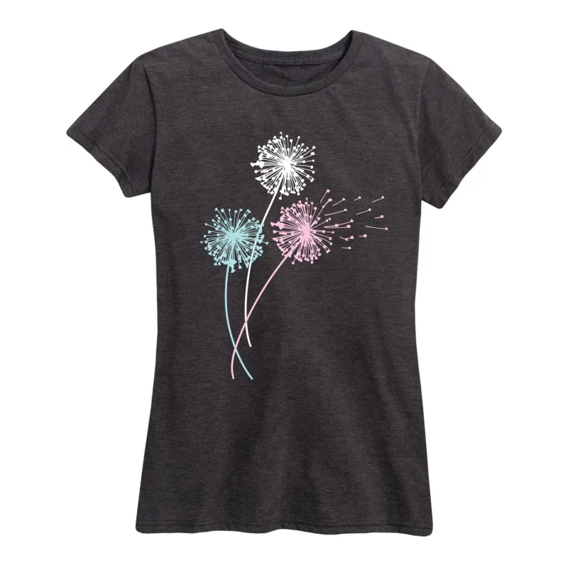 Instant Message - Pastel Dandelions - Women's Short Sleeve Graphic T-Shirt sold by Zulily