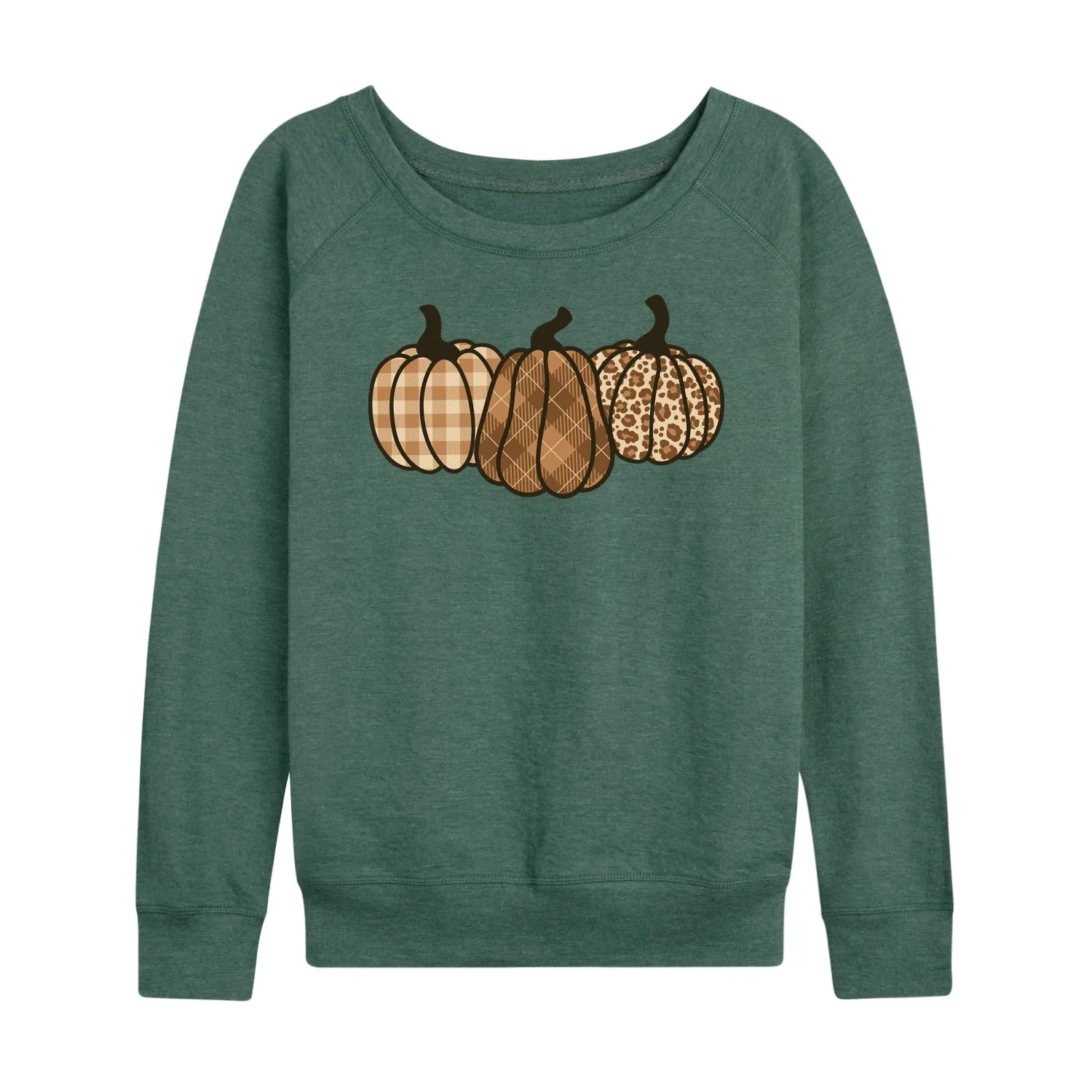 Instant Message - Brown Plaid Pumpkins - Women's Lightweight French Terry Long Sleeve Shirt sold by Zulily product image thumbnail 2