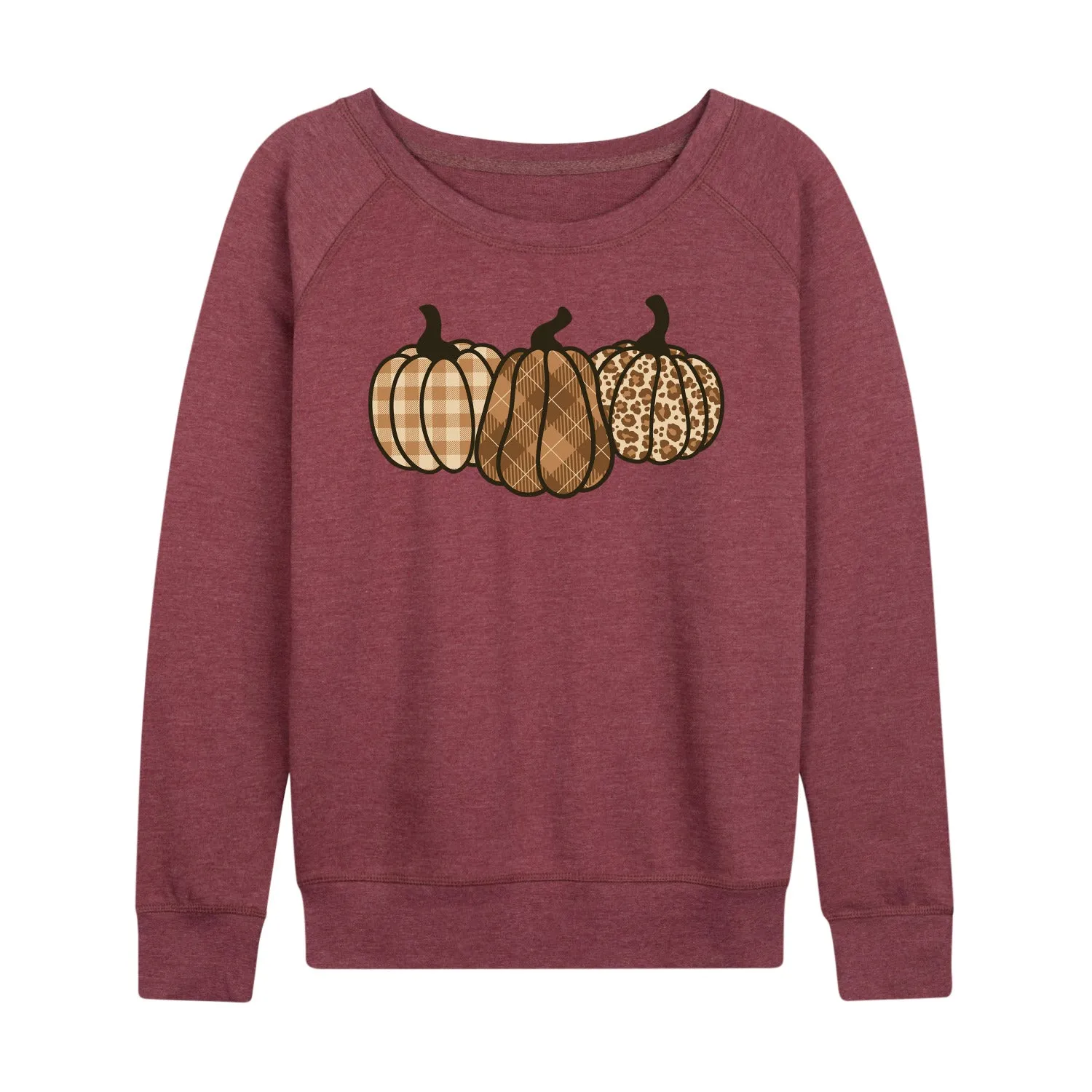 Instant Message - Brown Plaid Pumpkins - Women's Lightweight French Terry Long Sleeve Shirt sold by Zulily product image thumbnail 3