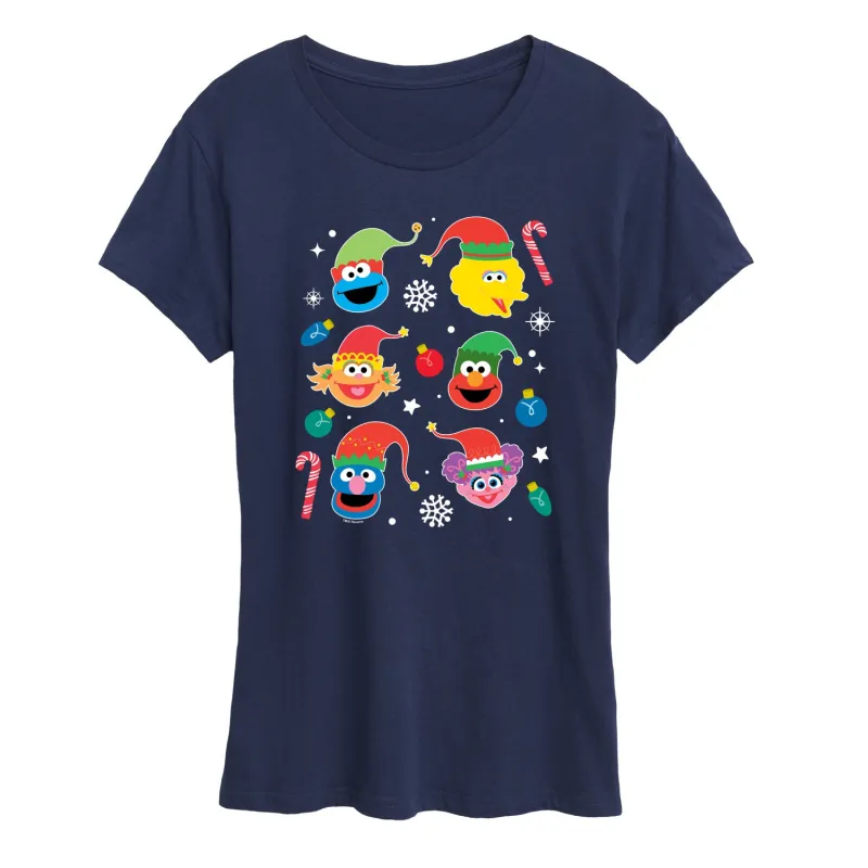 Sesame Street - Character Holiday Icons - Women's Short Sleeve Graphic T-shirt sold by Zulily