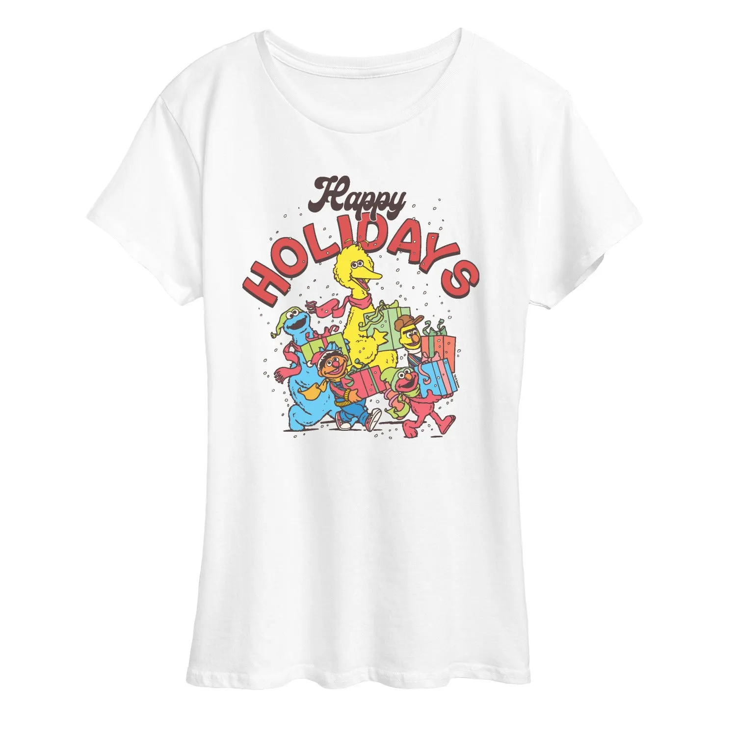 Sesame Street - Happy Hoildays - Women's Short Sleeve Graphic T-shirt sold by Zulily