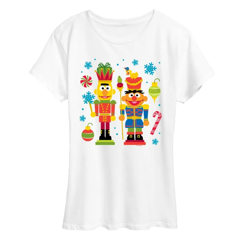 Sesame Street - Bert Ernie Nutcrackers- Women's Short Sleeve Graphic T-shirt sold by Zulily