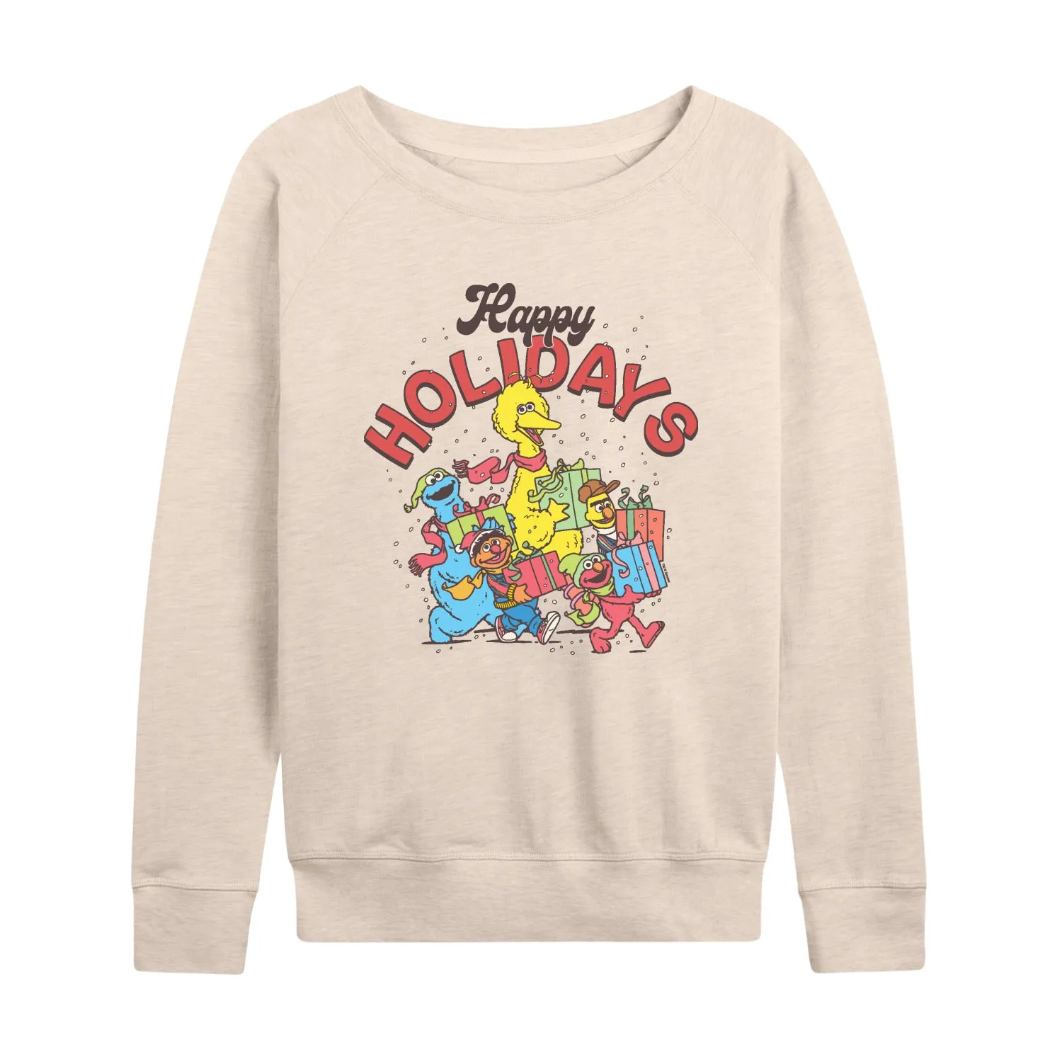 Sesame Street - Happy Holidays - Women's French Terry Long Sleeve Pullover sold by Zulily