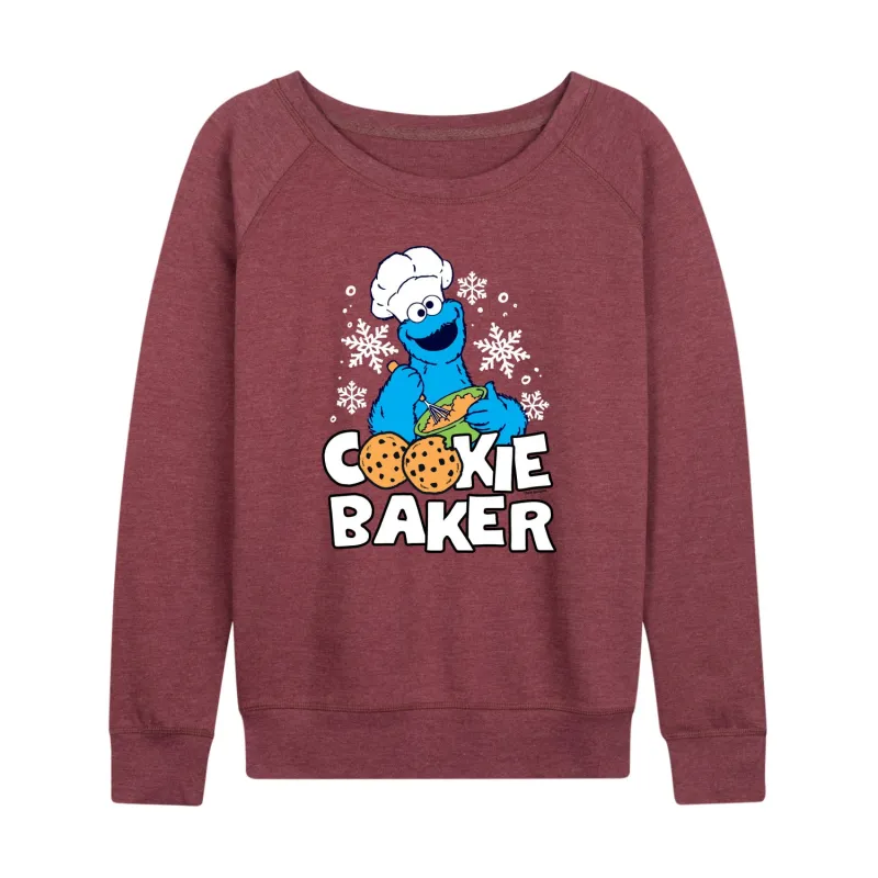 Sesame Street - Cookie Baker - Women's French Terry Long Sleeve Pullover made by Sesame Street