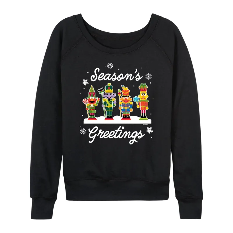 Sesame Street - Season's Greetings - Women's French Terry Long Sleeve Pullover sold by Zulily
